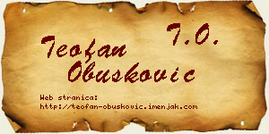 Teofan Obušković vizit kartica